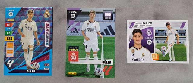 3 CROMOS-CARDS ARDA GÜLER - R. MADRID FC (ROOKIE)