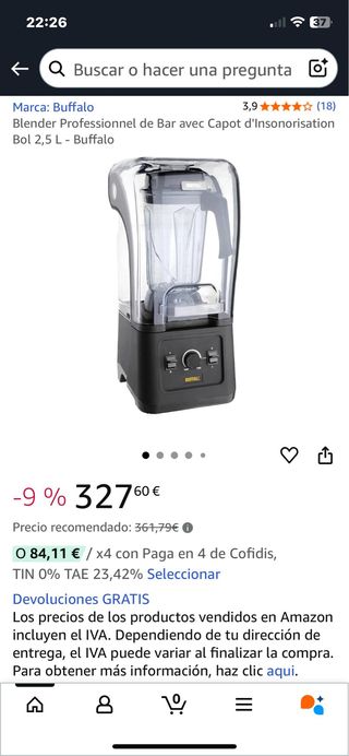 Licuadora Profesional Buffalo
batidora 