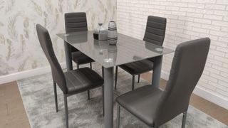 Oferta Mesa Cristal + 4 Sillas Nuevo