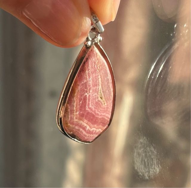 Colgante Plata Rodocrosita Gota