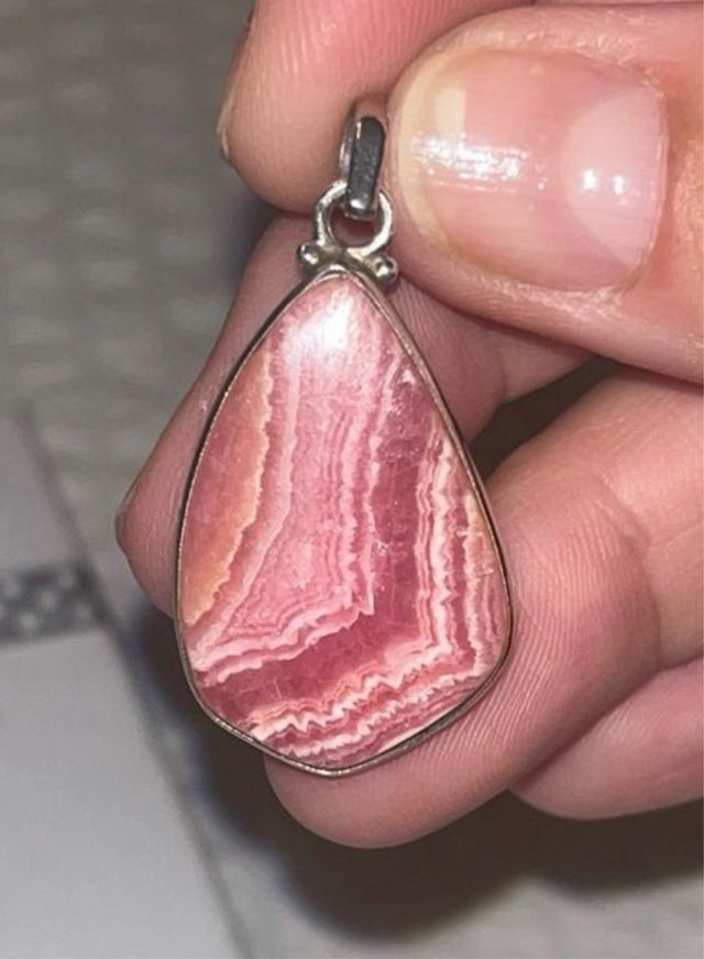 Colgante Plata Rodocrosita Gota
