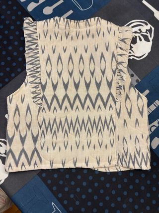 Conjunto Chaleco y Pantalón Étnico Beige/Gris