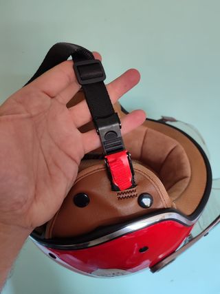 Casco Moto Retro Jet Talla M Rojo Unisex