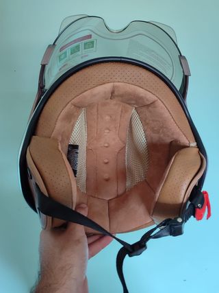 Casco Moto Retro Jet Talla M Rojo Unisex