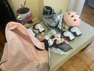 Patines Oxelo Talla 35-38 + Casco y Protecciones 