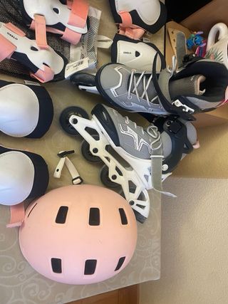 Patines Oxelo Talla 35-38 + Casco y Protecciones 