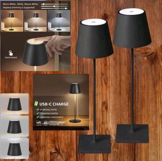 2x LAMPADA da tavolo LED ricaricabile a batteria