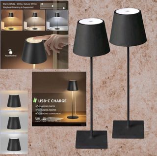 2x LAMPADA da tavolo LED ricaricabile a batteria