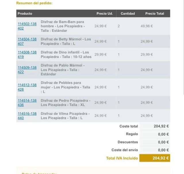 Disfraz Troncomóvil y Disfraces Incluidos.