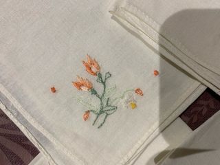 Lote 7 pañuelos bolsillo bordados flores