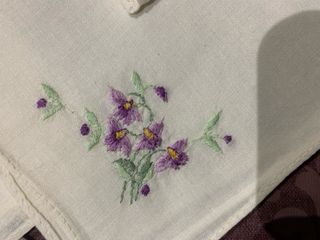 Lote 7 pañuelos bolsillo bordados flores