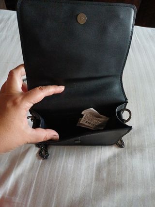 Bolso Negro Zara con Abalorios
