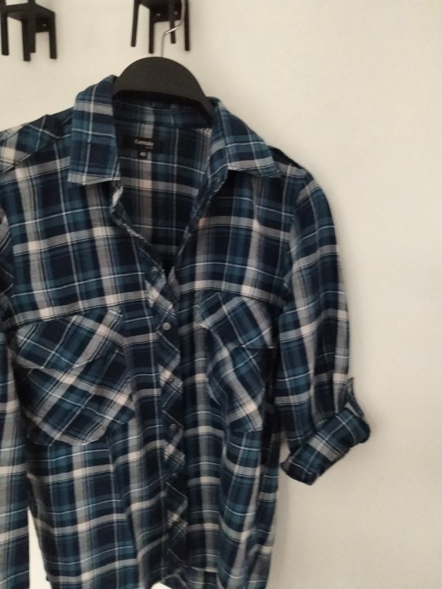 Camisa Formula Joven cuadros azul talla L