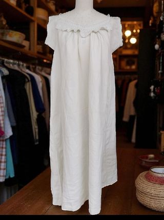 Camisón Victoriano Antiguo Hilo, hecho a mano