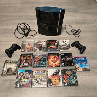 PS3 Negra + 13 Juegos + 2 Mandos
