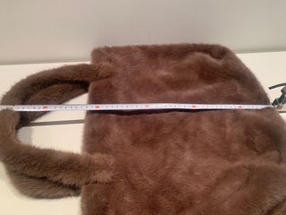 Bolso peluche efecto visón marrón