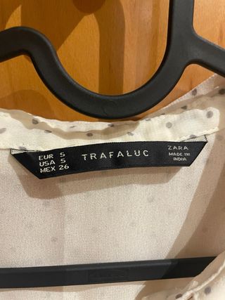 Blusa Zara Beige Puntos Transparente