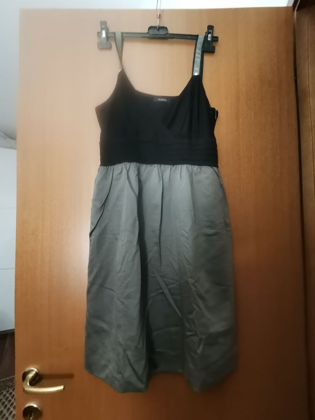 Abito elegante donna nero/verde oliva scuro