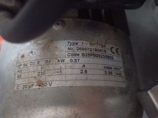 Motor 0.37 kW 230V para hormigonera