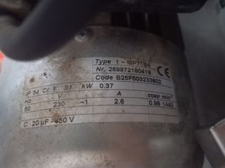 Motor 0.37 kW 230V para hormigonera