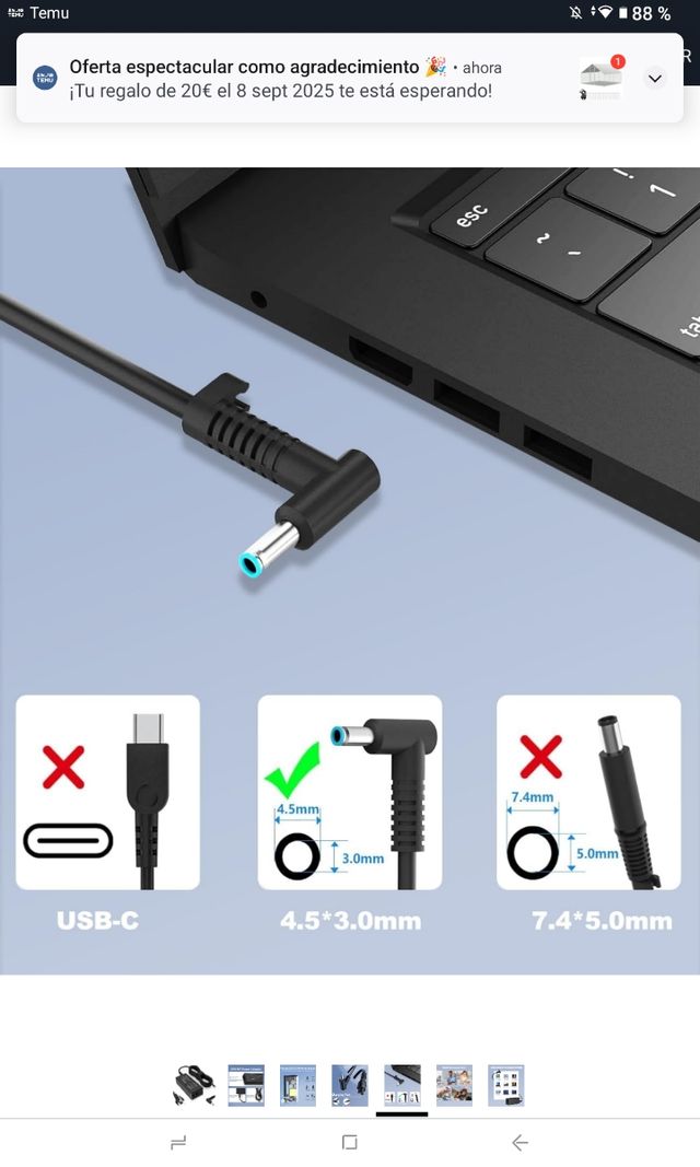 Cargador PA-45W 19.5V 2.31A