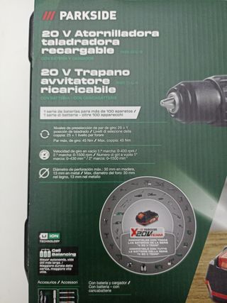 Taladro Atornillador Parkside 20V
