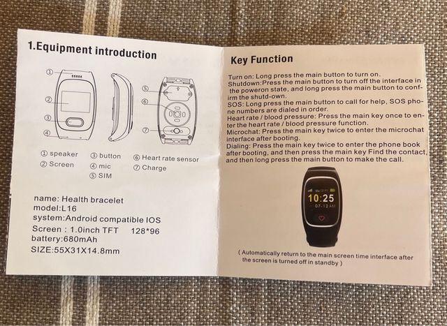 Orologio GPS SOS L16 per adulti/bambini