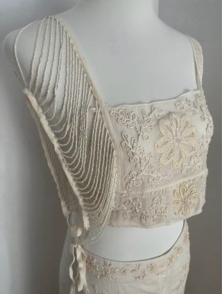 Top bordado  puntilla zara