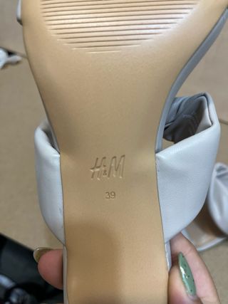 Sandalias H&M Mujer Talla 39 Gris Claro