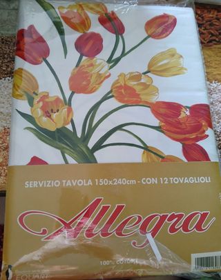 Tovaglia Allegra con 12 tovaglioli