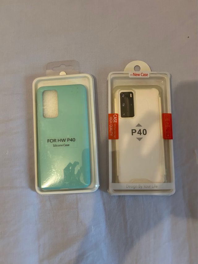 2 custodie per Huawei P40 (turchese e trasparente)