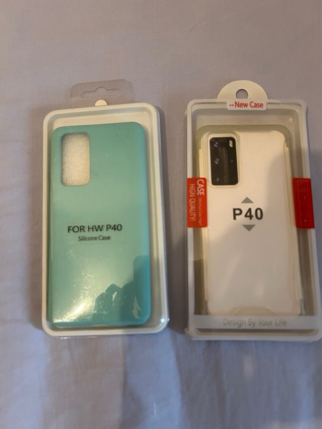 2 custodie per Huawei P40 (turchese e trasparente)