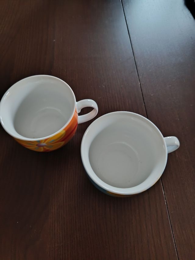 Tazze Tognana Fiori Arancio e Blu