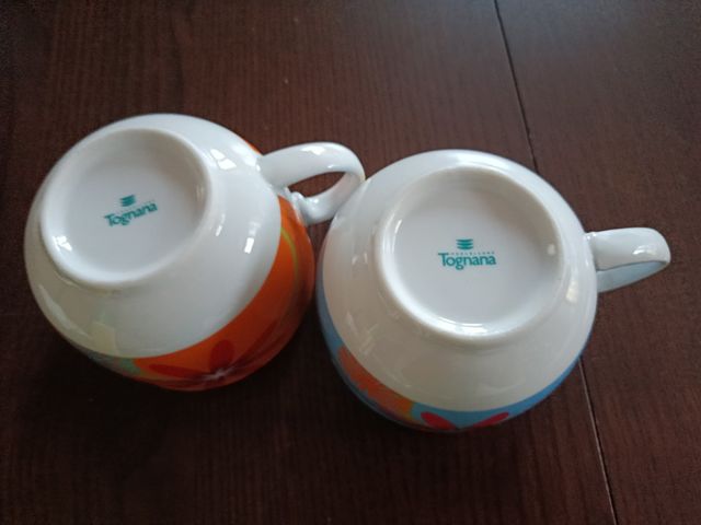 Tazze Tognana Fiori Arancio e Blu