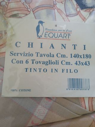 Tovaglia Chianti 140x180 + 6 Tovaglioli 43x43