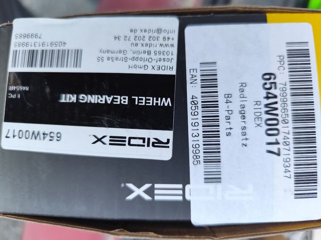 Ridex 654W0017 Rolamento Traseiro