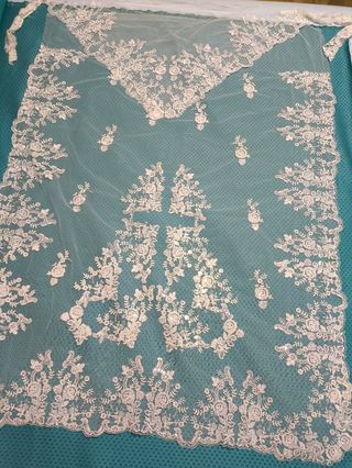 Manteleta Fallera Blanca y Plata 110 cm