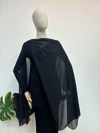 Capa chal gasa negro fiesta