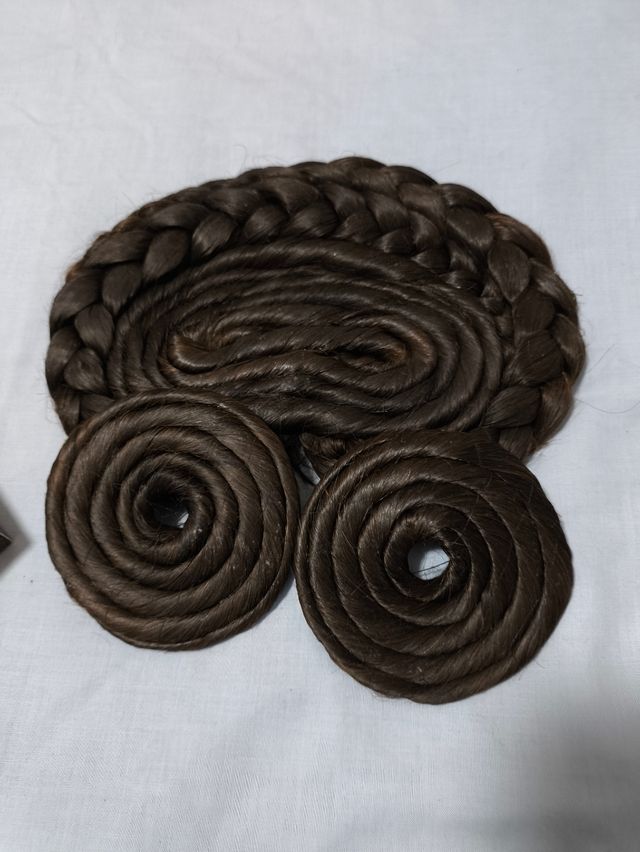 Moños cosidos fallera adulta Castaño oscuro