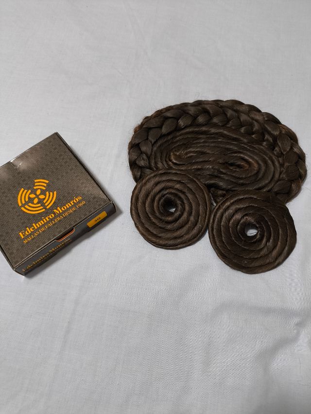 Moños cosidos fallera adulta Castaño oscuro