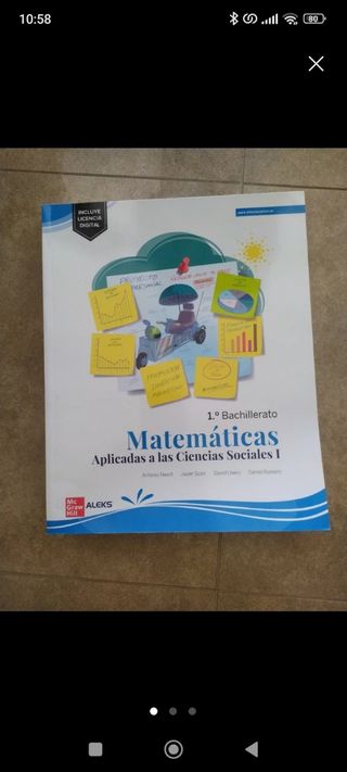 Libro matemáticas 1 bachiller sociales Mcgraw