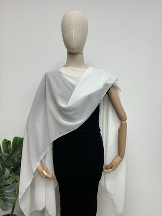 Capa chal gasa blanco para fiesta