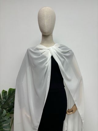 Capa chal gasa blanco para fiesta