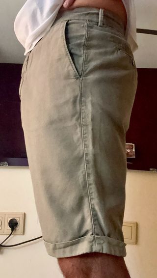 Massimo Dutti Bermudas Lino Caqui Hombre