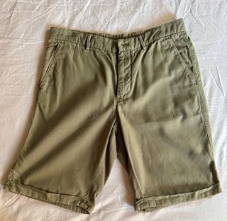 Massimo Dutti Bermudas Lino Caqui Hombre