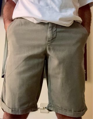 Massimo Dutti Bermudas Lino Caqui Hombre