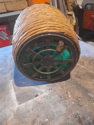 Coppia di vecchie damigiane verdi