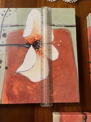 Set 3 Quadri eleganti con Fiori verde e marrone