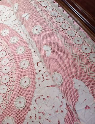 Colcha antigua hilo hecha a mano