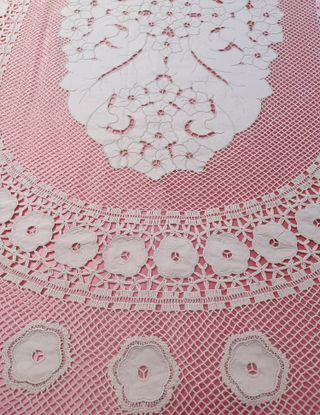 Colcha antigua hilo hecha a mano